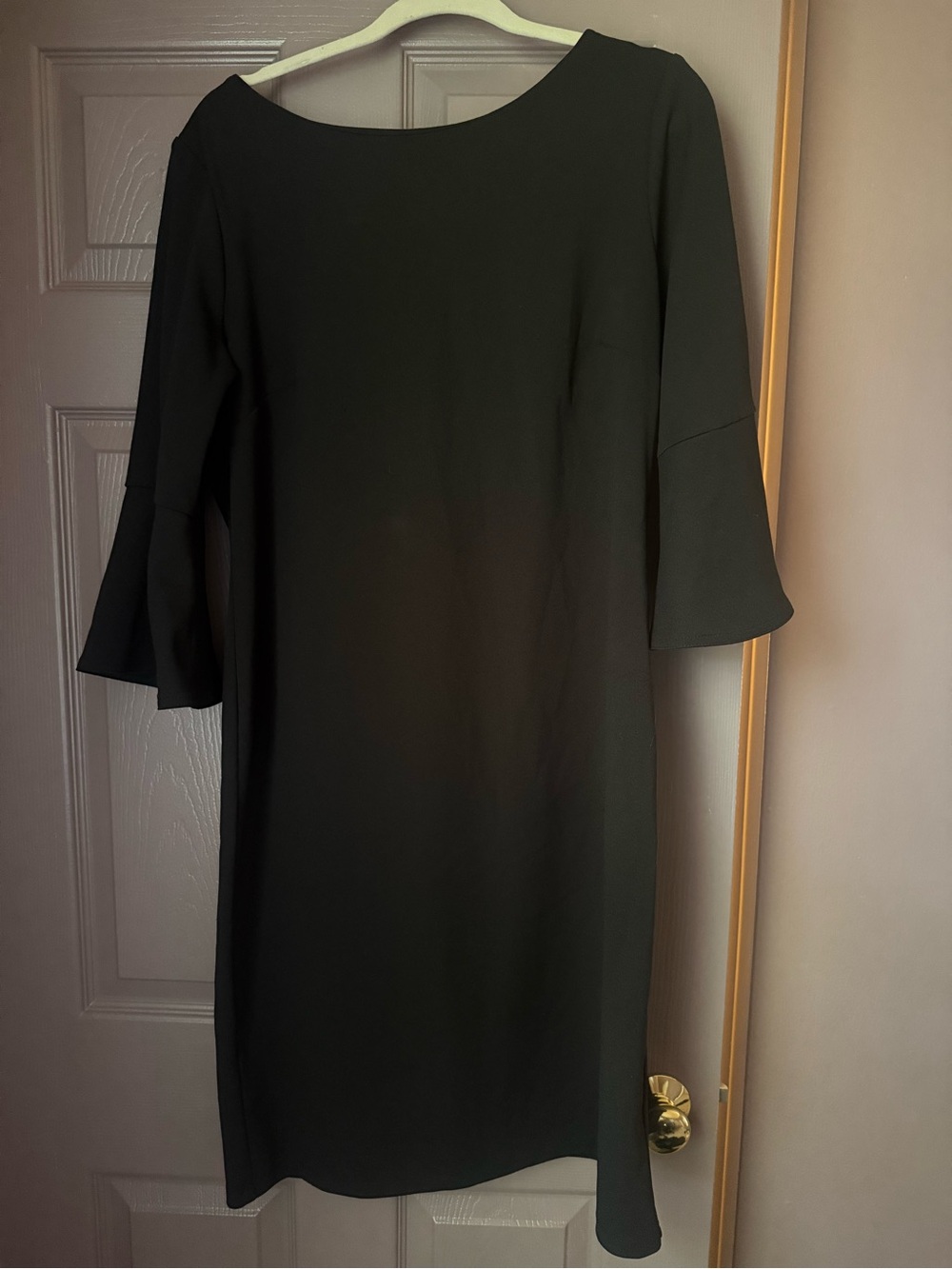 Shelby & Palmer Black Midi Dress with Flared Sleeves